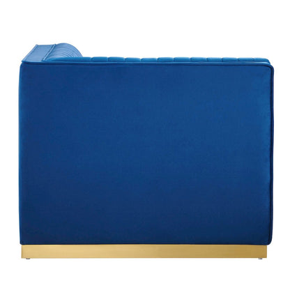 Channel Tufted Performance Velvet Modular Sectional Sofa Left Corner Chair