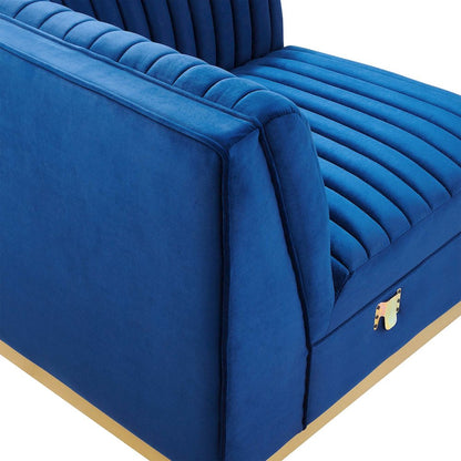 Channel Tufted Performance Velvet Modular Sectional Sofa Left Corner Chair