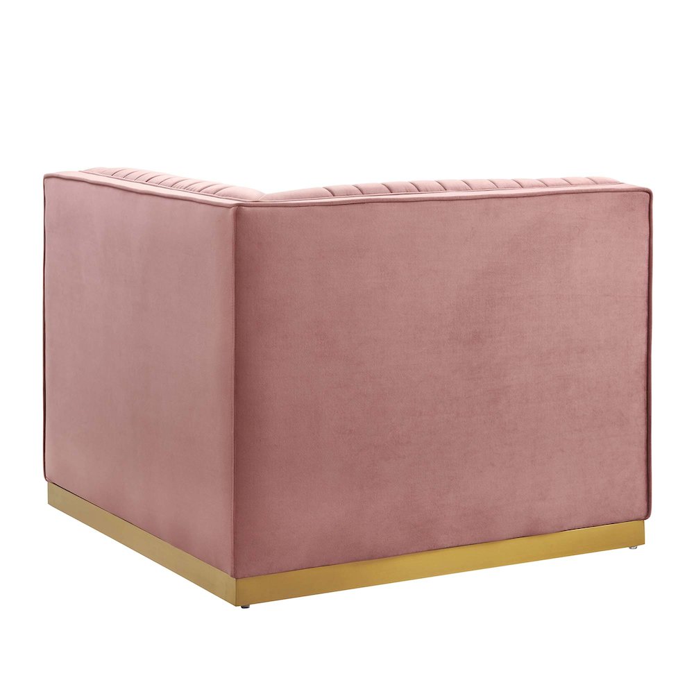 Channel Tufted Performance Velvet Modular Sectional Sofa Right Corner Chair
