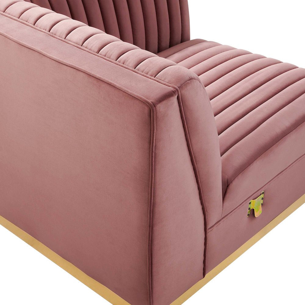Channel Tufted Performance Velvet Modular Sectional Sofa Right Corner Chair