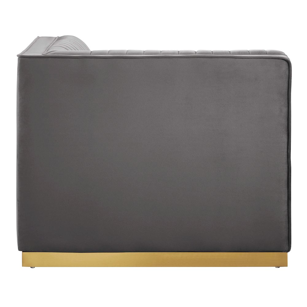 Channel Tufted Performance Velvet Modular Sectional Sofa Right Corner Chair