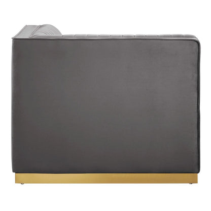 Channel Tufted Performance Velvet Modular Sectional Sofa Right Corner Chair