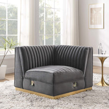 Channel Tufted Performance Velvet Modular Sectional Sofa Right Corner Chair