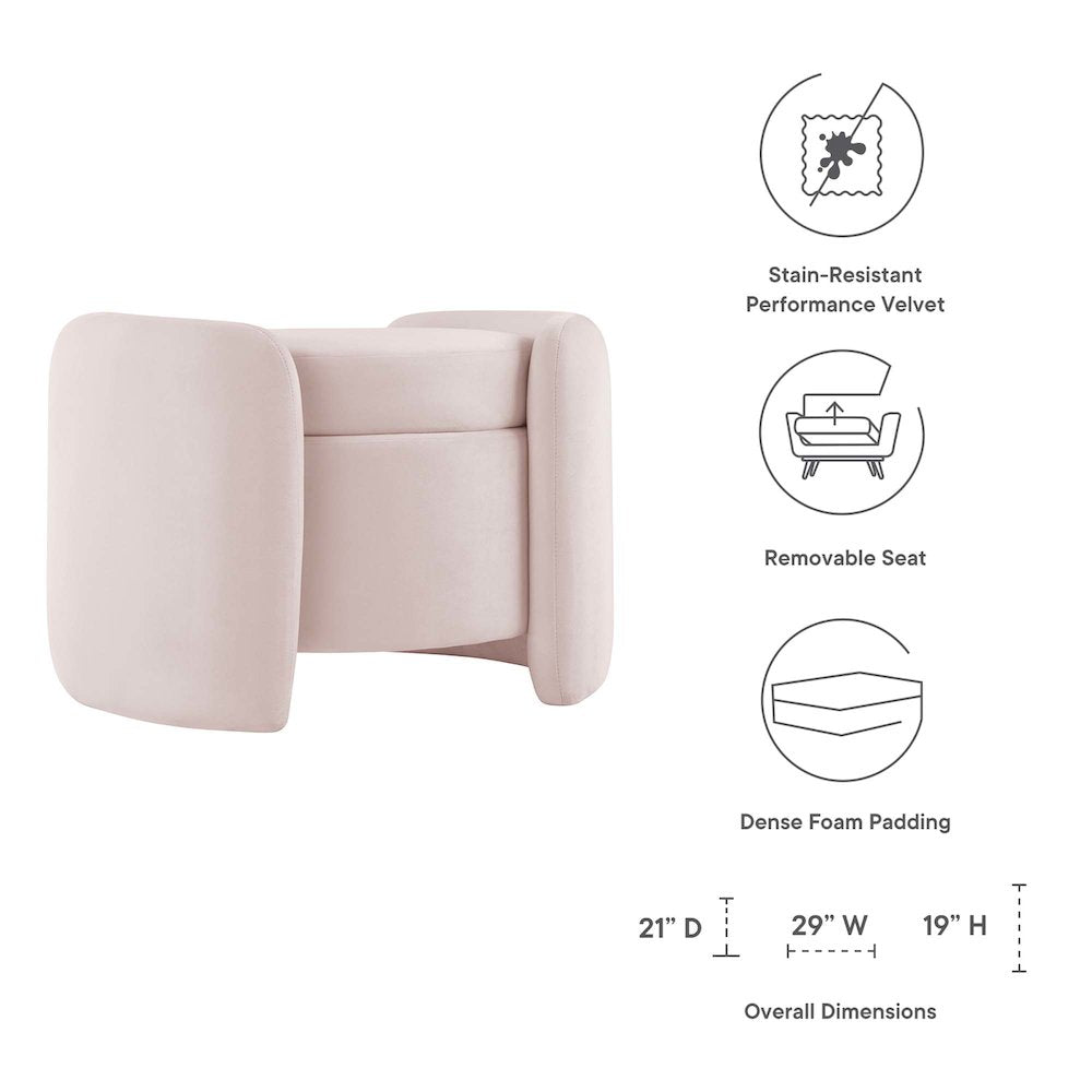 Nebula Upholstered Performance Velvet Ottoman