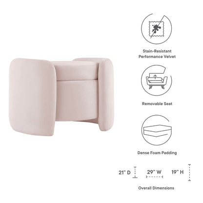 Nebula Upholstered Performance Velvet Ottoman