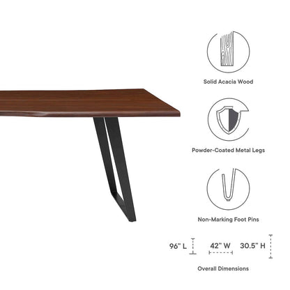 Viggo 96" Live Edge Acacia Wood Acacia Wood Dining Table
