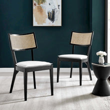 Caledonia Fabric Upholstered Wood Dining Chair Set of 2