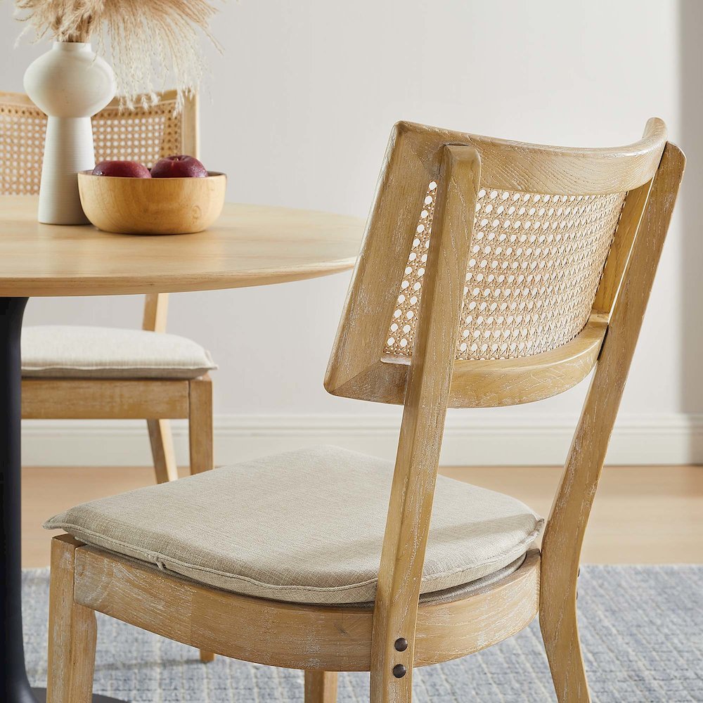 Caledonia Fabric Upholstered Wood Dining Chair Set of 2