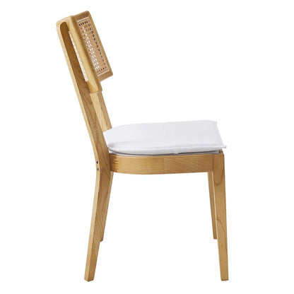 Caledonia Fabric Upholstered Wood Dining Chair Set of 2