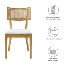 Caledonia Fabric Upholstered Wood Dining Chair Set of 2