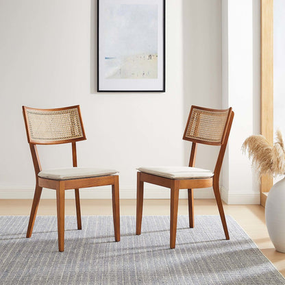 Caledonia Fabric Upholstered Wood Dining Chair Set of 2