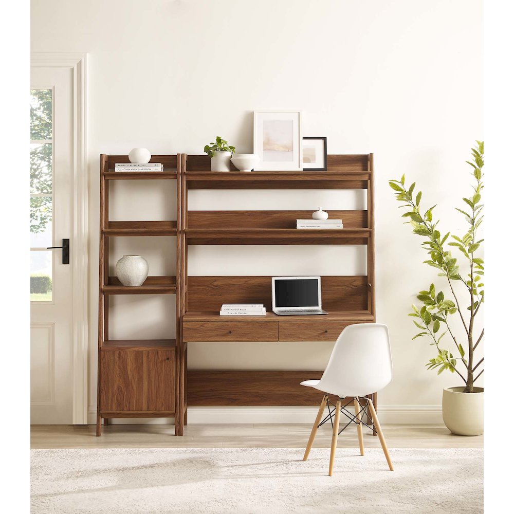 Bixby 2-Piece Wood Office Desk and Bookshelf