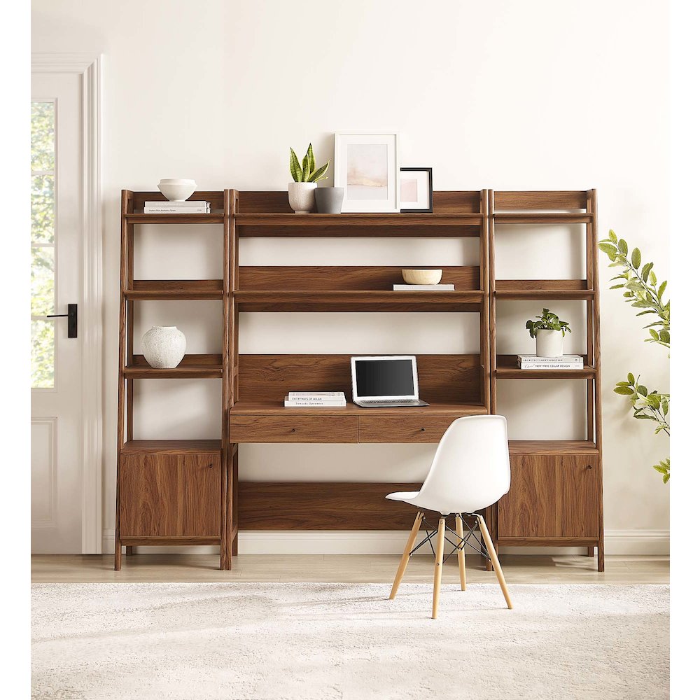 Bixby 3-Piece Wood Office Desk and Bookshelf