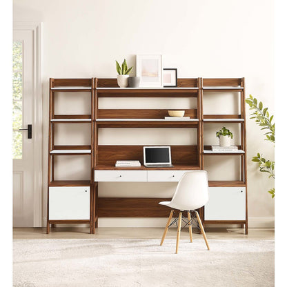 Bixby 3-Piece Wood Office Desk and Bookshelf