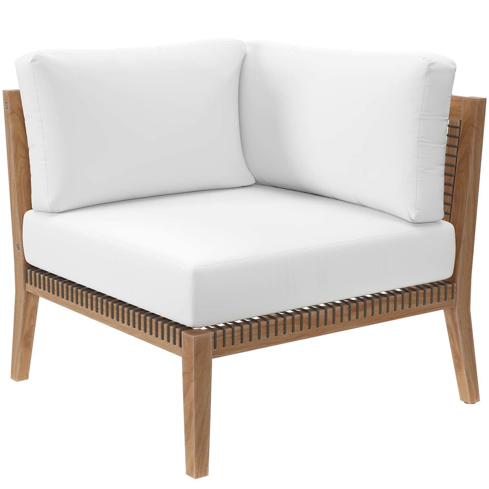 Clearwater 4-Piece Outdoor Patio Teak Wood Sectional Sofa