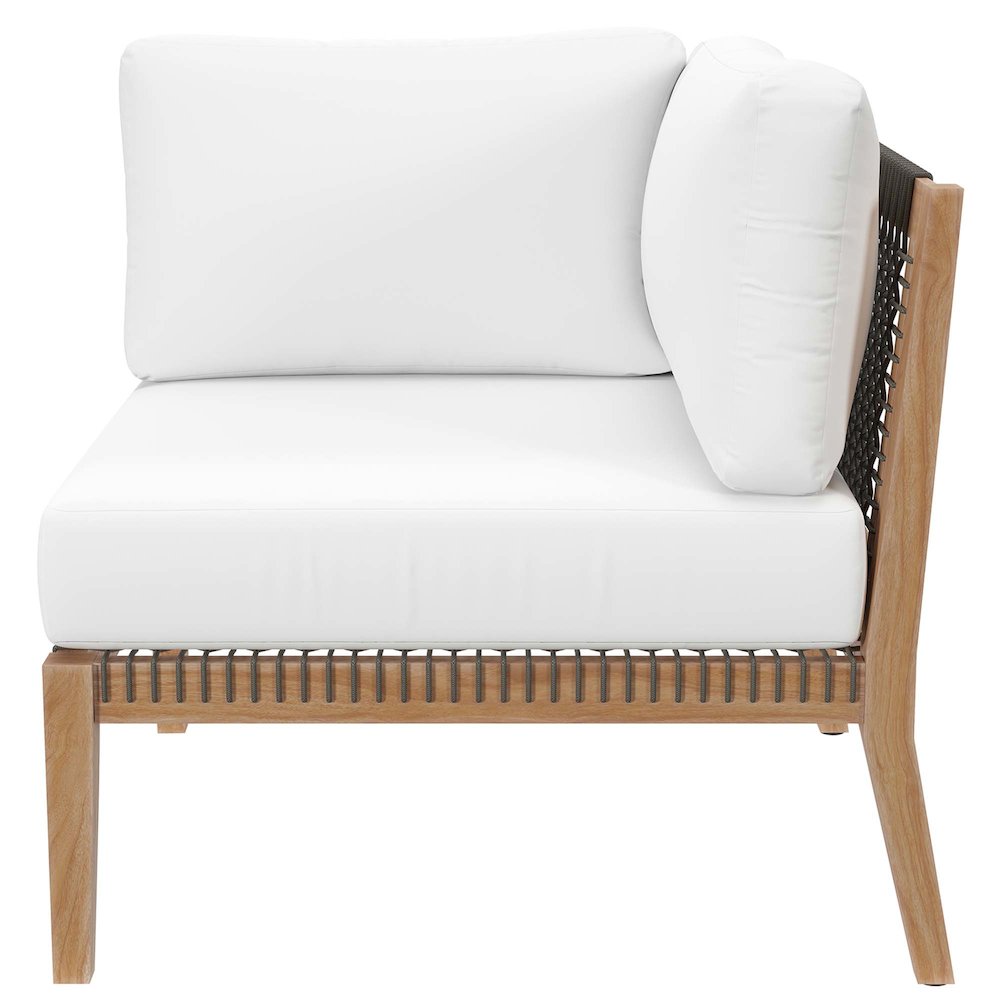 Clearwater 4-Piece Outdoor Patio Teak Wood Sectional Sofa