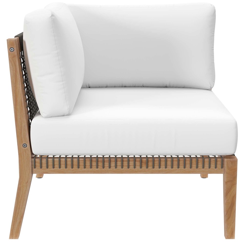 Clearwater 4-Piece Outdoor Patio Teak Wood Sectional Sofa