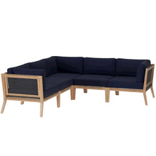 Clearwater 5-Piece Outdoor Patio Teak Wood Sectional Sofa