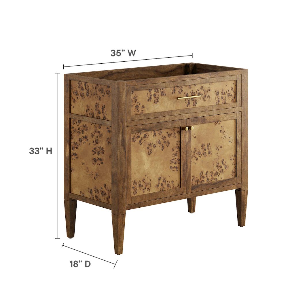 Elysian 36" Wood Bathroom Vanity Cabinet (Sink Basin Not Included)