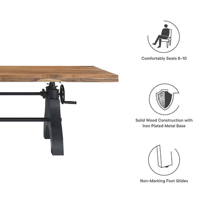 Genuine 96" Crank Adjustable Height Dining and Conference Table