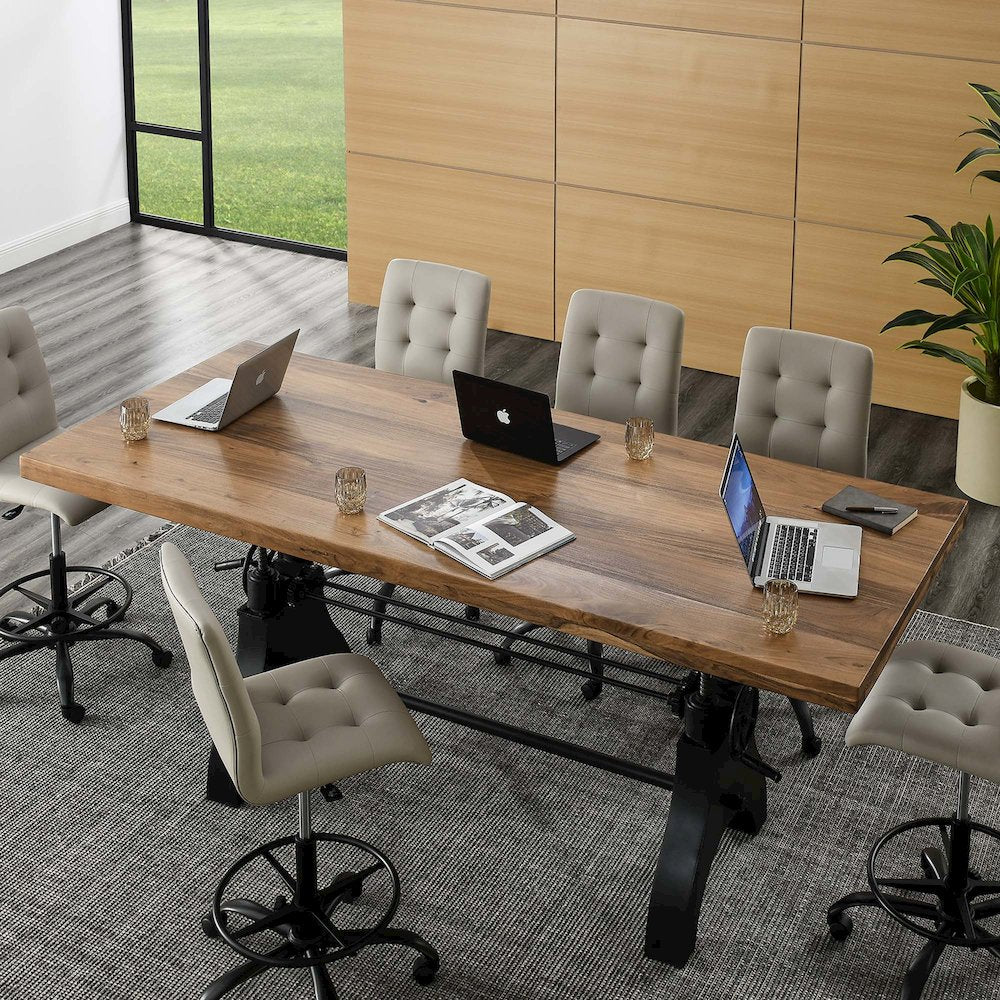 Genuine 96" Crank Adjustable Height Dining and Conference Table