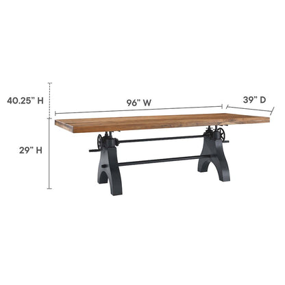 Genuine 96" Crank Adjustable Height Dining and Conference Table
