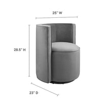 Della Performance Velvet Fabric Swivel Chair