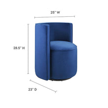 Della Performance Velvet Fabric Swivel Chair