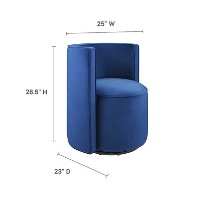 Della Performance Velvet Fabric Swivel Chair