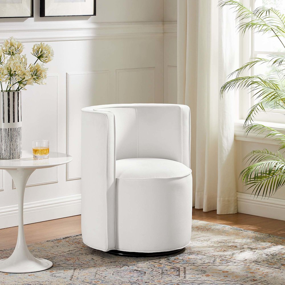 Della Performance Velvet Fabric Swivel Chair