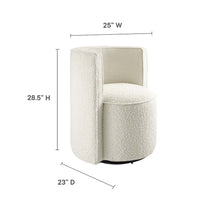 Della Boucle Fabric Swivel Chair