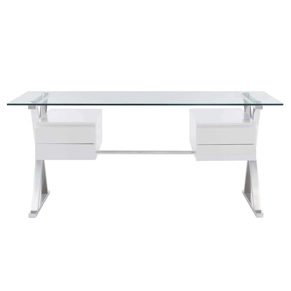 Sector 71" Glass Top Glass Office Desk