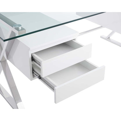 Sector 71" Glass Top Glass Office Desk