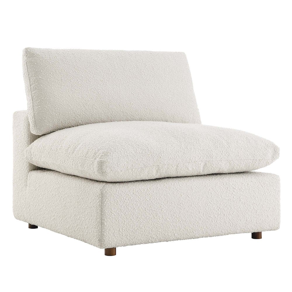 Commix Down Filled Overstuffed Boucle Fabric Armless Chair