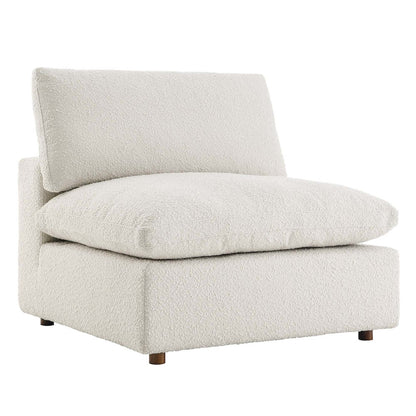 Commix Down Filled Overstuffed Boucle Fabric Armless Chair