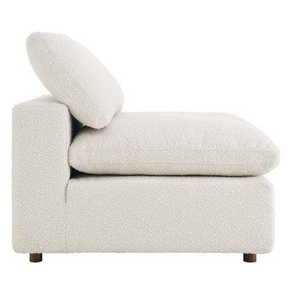 Commix Down Filled Overstuffed Boucle Fabric Armless Chair