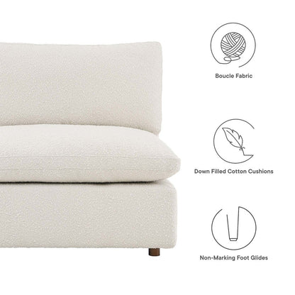 Commix Down Filled Overstuffed Boucle Fabric Armless Chair