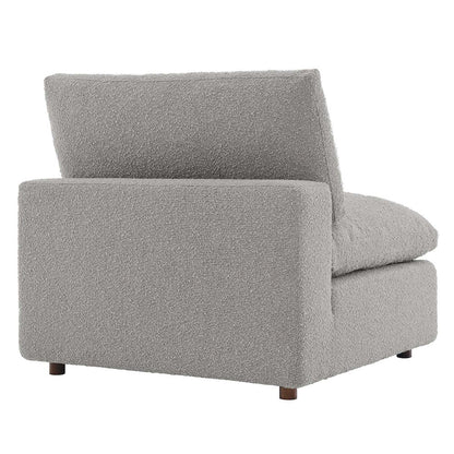 Commix Down Filled Overstuffed Boucle Fabric Armless Chair