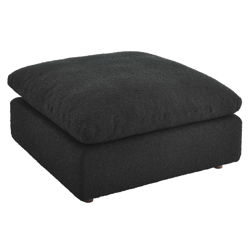 Commix Down Filled Overstuffed Boucle Fabric Ottoman