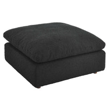 Commix Down Filled Overstuffed Boucle Fabric Ottoman