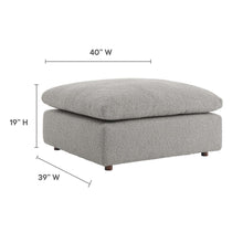 Commix Down Filled Overstuffed Boucle Fabric Ottoman