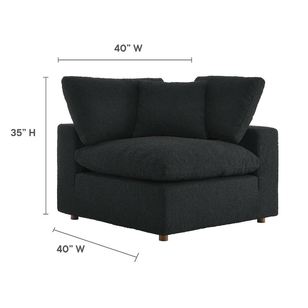 Commix Down Filled Overstuffed Boucle Fabric Corner Chair