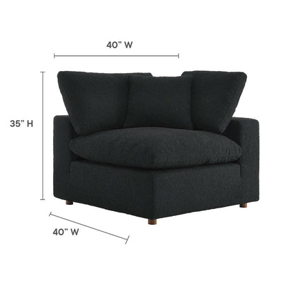 Commix Down Filled Overstuffed Boucle Fabric Corner Chair