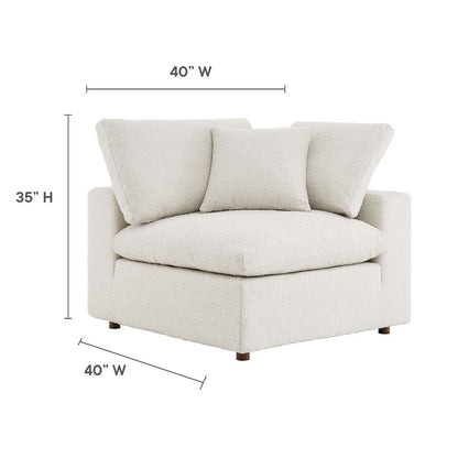 Commix Down Filled Overstuffed Boucle Fabric Corner Chair