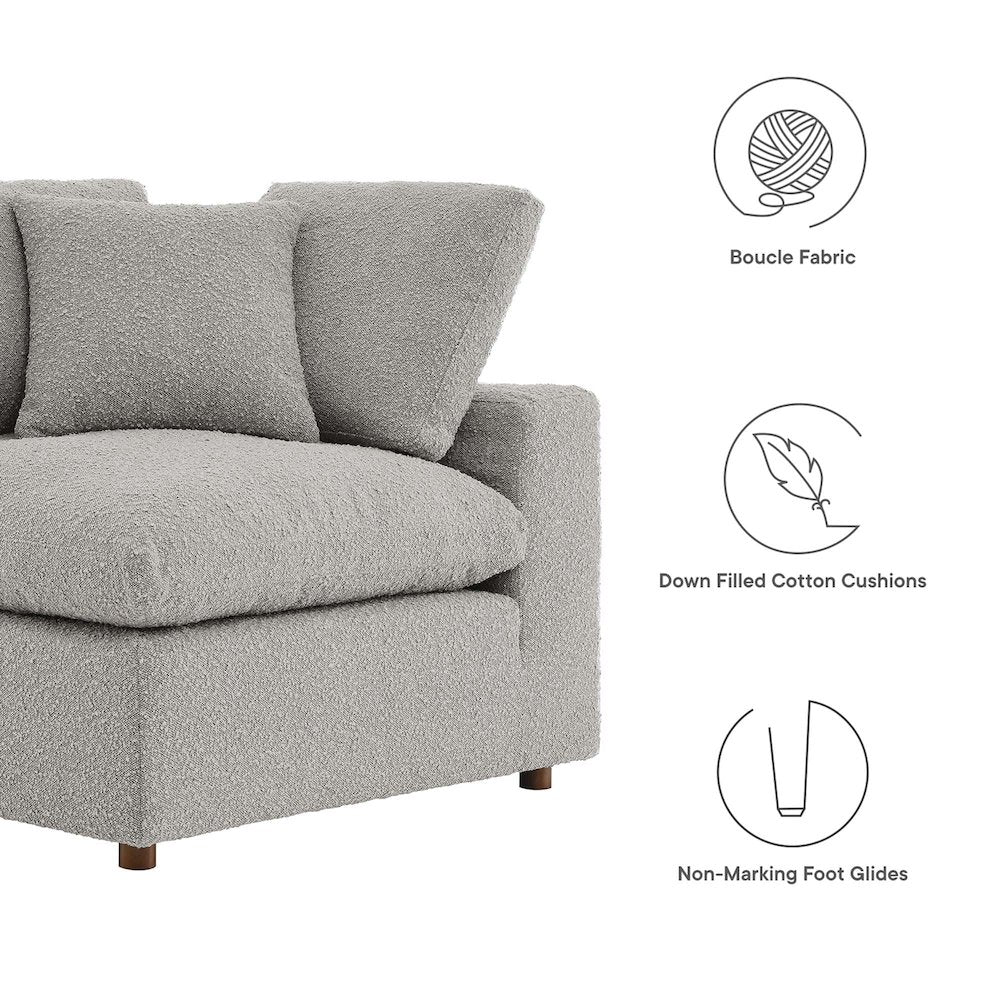 Commix Down Filled Overstuffed Boucle Fabric Corner Chair