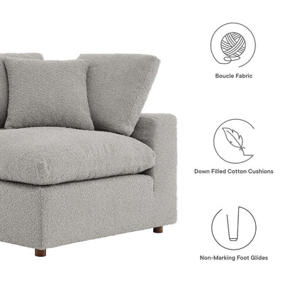 Commix Down Filled Overstuffed Boucle Fabric Corner Chair