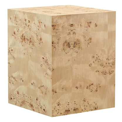 Cosmos 16" Square Burl Wood Side Table