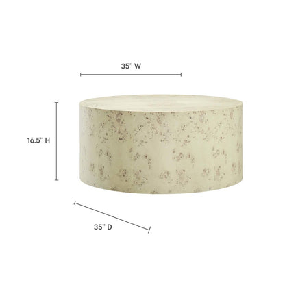 Cosmos 35" Round Burl Wood Coffee Table