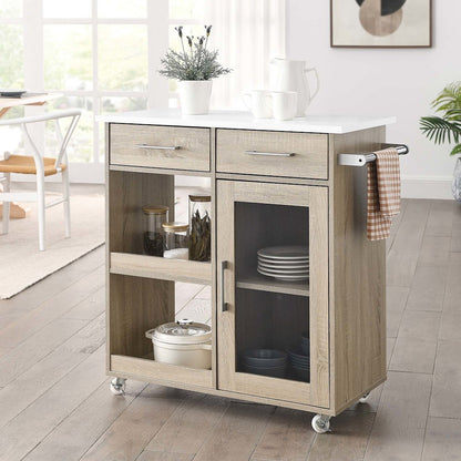 Culinary Kitchen Cart With Towel Bar