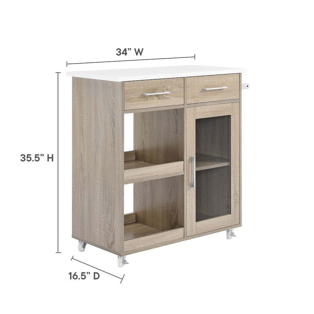 Culinary Kitchen Cart With Towel Bar